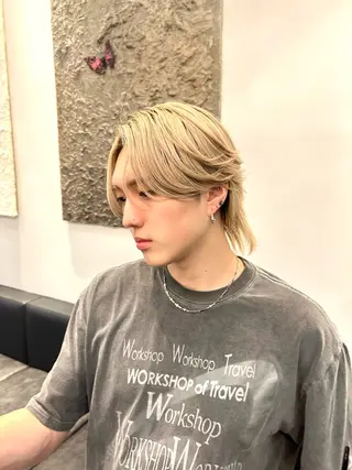 ミディアム カラー メンズ 岡田大志🇰🇷 中/韓メンズヘアのヘアスタイル