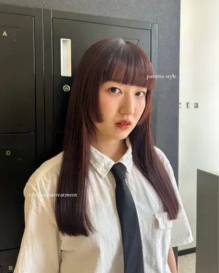 ロング rio¦ブラウン¦暗 髪¦縮毛矯正🌙のヘアスタイル