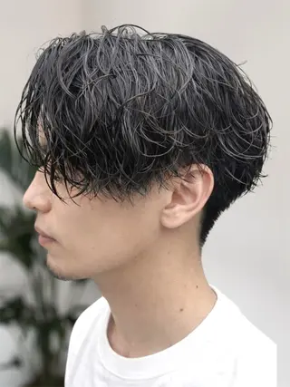 ミディアム パーマ メンズ 遠藤 広美のヘアスタイル