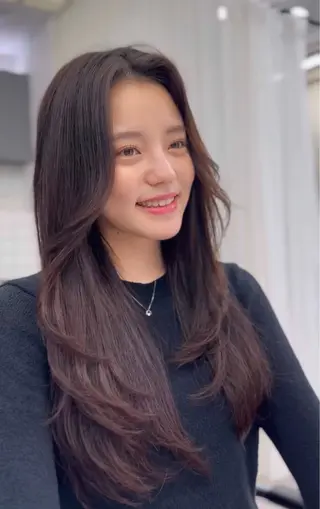 ロング カラー ヘアアレンジ 前髪顔まわりカット 🌈中村海聖のヘアスタイル