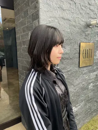 ミディアム 婦中／パーマ 現金のみ／成瀬滉太のヘアスタイル