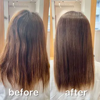 ミディアム カラー パーマ KIZU 髪質改善 オカルト怪談のヘアスタイル