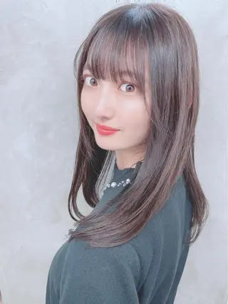 セミロング カラー パーマ ヘアアレンジ 【公式】amble luxe池袋東口🩷のヘアスタイル