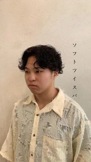 ミディアム パーマ メンズ メンズ指名多数!! SiLO 田島のヘアスタイル