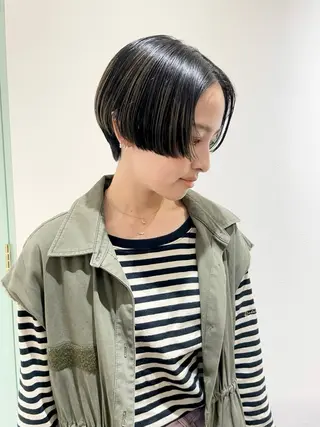 ショート rilas博多所属・jyui/原宿 ハイトーン/デザインのヘアスタイル