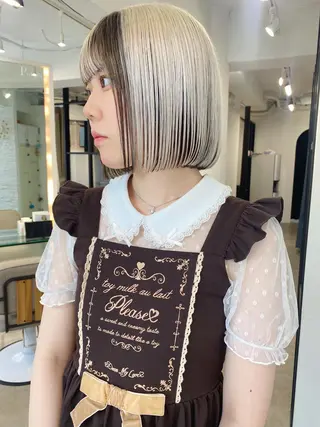 ショート カラー センターパート/ 暖色カラーayuのヘアスタイル