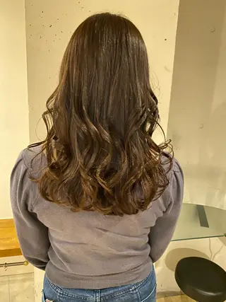セミロング カラー ヘアアレンジ 安澤 彩奈のヘアスタイル