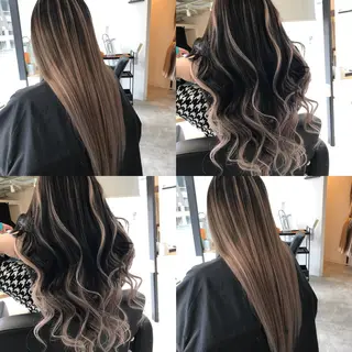 ロング カラー ヘアアレンジ 下妻 カラーエクステ難波のヘアスタイル