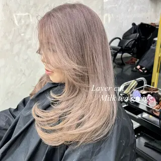 ロング カラー シールエクステ特化 ハイトーン、NANAのヘアスタイル