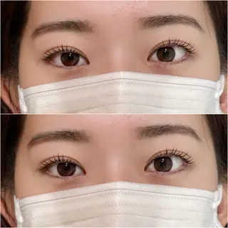 マツエク・マツパ レイヤー/顔周り/透 明感カラー/うる艶のヘアスタイル