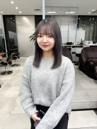 セミロング カラー ひかり／ベージュ ／似合わせカットのヘアスタイル