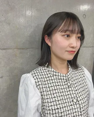 ミディアム カラー ボブパーマコテ巻き風 パーマNo1深江秀平のヘアスタイル