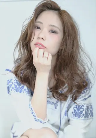 カラー パーマ ヘアアレンジ mihoko/ ニュアンスパーマのヘアスタイル