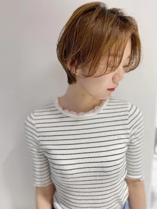 ショート カラー パーマ 新井 広之のヘアスタイル