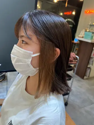 ミディアム カラー 髪質改善ストレート Kantaのヘアスタイル