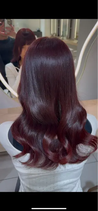 セミロング カラー 韓国レイヤー/ 顔まわり/西野和裕のヘアスタイル