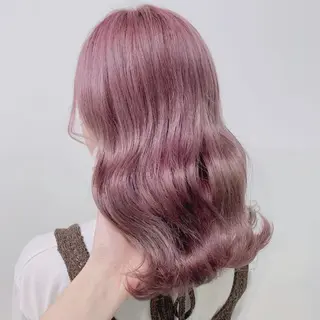 セミロング ブリーチ✖️ 縮毛LANDのヘアスタイル