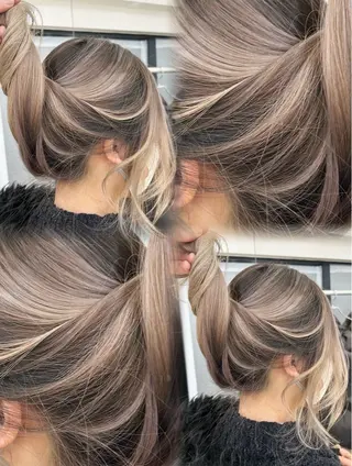 セミロング カラー ✨レイヤーカット 海外ヘア/原宿✨のヘアスタイル