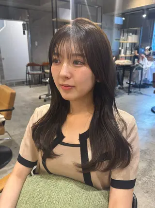 ロング カラー ヘアアレンジ 顔まわり/艶カラー/ 🤎himari🤎のヘアスタイル