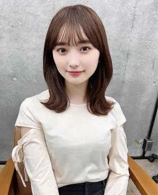 ミディアム 韓国風レイヤーカット 松葉翔のヘアスタイル