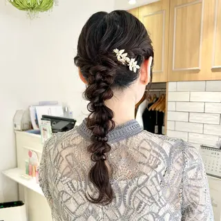 ロング カラー ヘアアレンジ 吉水 彩乃 /ボブ/透明感カラーのヘアスタイル