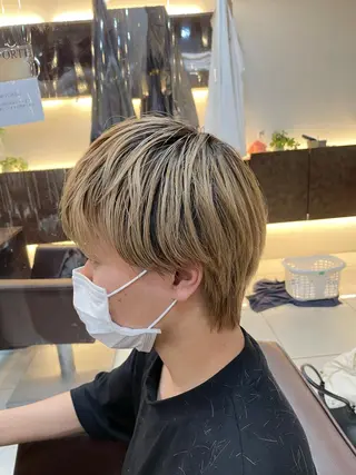 ショート メンズ 静岡/草薙パーマ メンズバレイヤージュのヘアスタイル