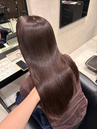 セミロング 🎀ིྀ暖色カラー/ 髪質改善/みどりのヘアスタイル