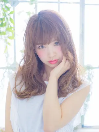 セミロング カラー パーマ ヘアアレンジ ✨ハイクオリティ✨ 山本香也のヘアスタイル