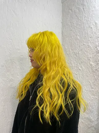 ロング カラー パーマ ヘアアレンジ 🦠デザインカラー/ 魚瀬あおい🦠のヘアスタイル