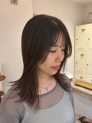 カラー 🎀調布仙川透明感オ リーブカラー干莉🎀のヘアスタイル