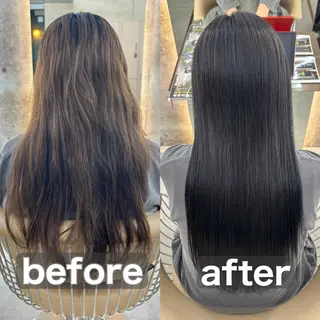 ロング ショート/レイヤー/ 縮毛矯正/ 渡邊莉玖のヘアスタイル