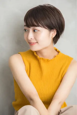 ショート 巻けるケア縮毛矯正✨ ケアカラー✨山下のヘアスタイル