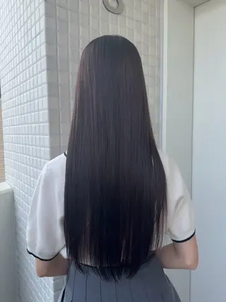 ロング カラー 縮毛矯正/艶髪カラー ヘアアレンジ/ひふみのヘアスタイル