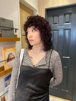 ミディアム パーマ 産休中です 艶カラー♡オカのヘアスタイル