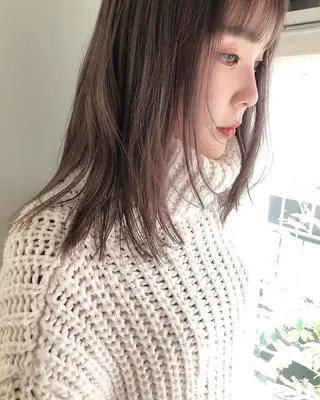 ミディアム カラー ヘアアレンジ Aloa透明感ヘア ♡kanami♡のヘアスタイル