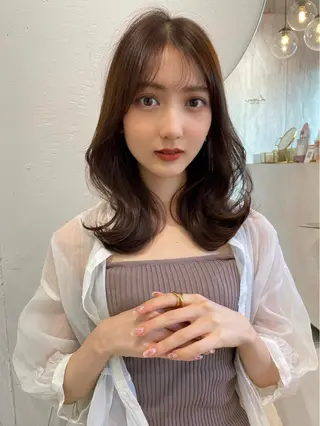 ミディアム カラー 韓国ヘア🤍顔周り/ 髪質改善✨/林遼一郎のヘアスタイル