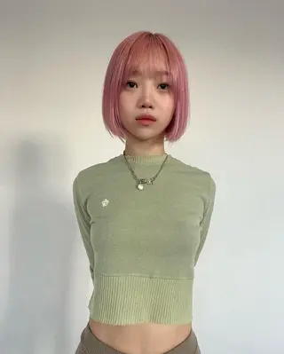 ショート カラー ボブ.顔周りカット カット/ユキカのヘアスタイル