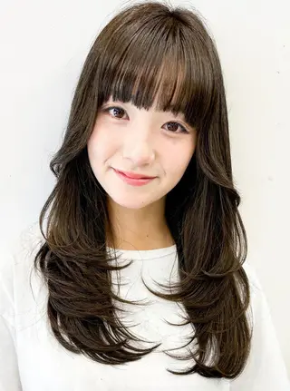 ロング 青木未羽/ベージュ /透明感カラー/松本のヘアスタイル