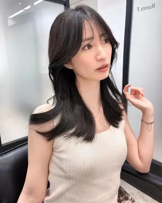 セミロング 韓国レイヤーカット 髪質改善▫️水野有真のヘアスタイル