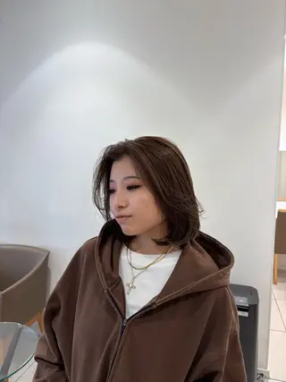 ミディアム 縮毛矯正/艶髪/ チホリのヘアスタイル