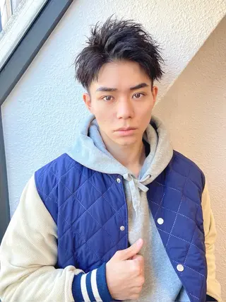 ショート パーマ メンズ メンズ/スパイキー ショート/isseyのヘアスタイル