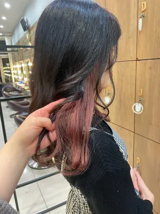セミロング 韓国カラー／エクステ 松戸梨杏のヘアスタイル
