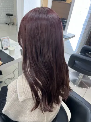 ロング カラー 【センターパート/ マッシュ】ryokaのヘアスタイル