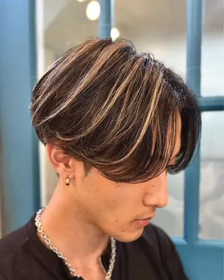 カラー メンズ ショート、韓国メンズ ヘアのかつらぎのヘアスタイル