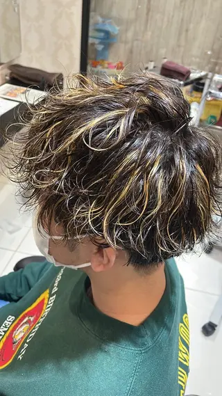 ショート カラー パーマ メンズ 【レイク　メンズ特化 /パーマ特化】野平のヘアスタイル