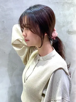 ロング カラー ✨コテ巻き風パーマ ✨川合佑哉のヘアスタイル