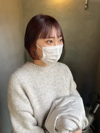 ミディアム カラー 石田 まいやのヘアスタイル