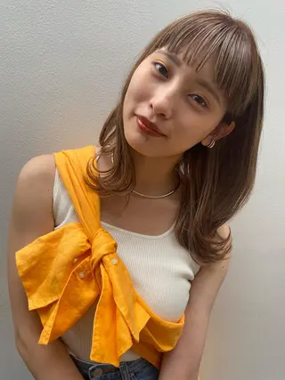 ミディアム 🍃透明感スタイル ｙｕ-ｋａ🍃のヘアスタイル