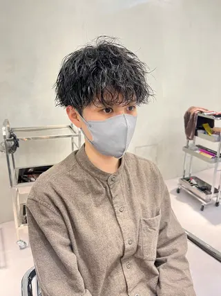 ショート パーマ メンズ soen所属・⚡メンズパーマフ ェードカットTomyのヘアスタイル
