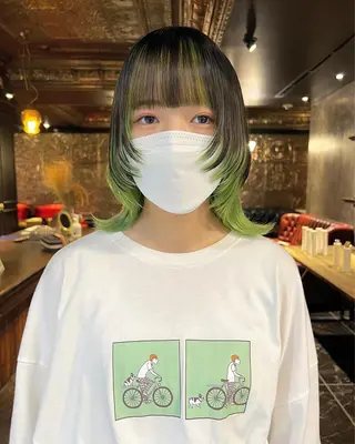 ミディアム カラー haco＋所属・圧倒的デザイン力 店長🎨RENAのヘアスタイル